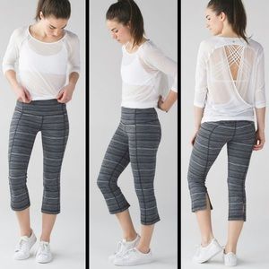 Lululemon Gather & Crow II Crop Cyber Stripe